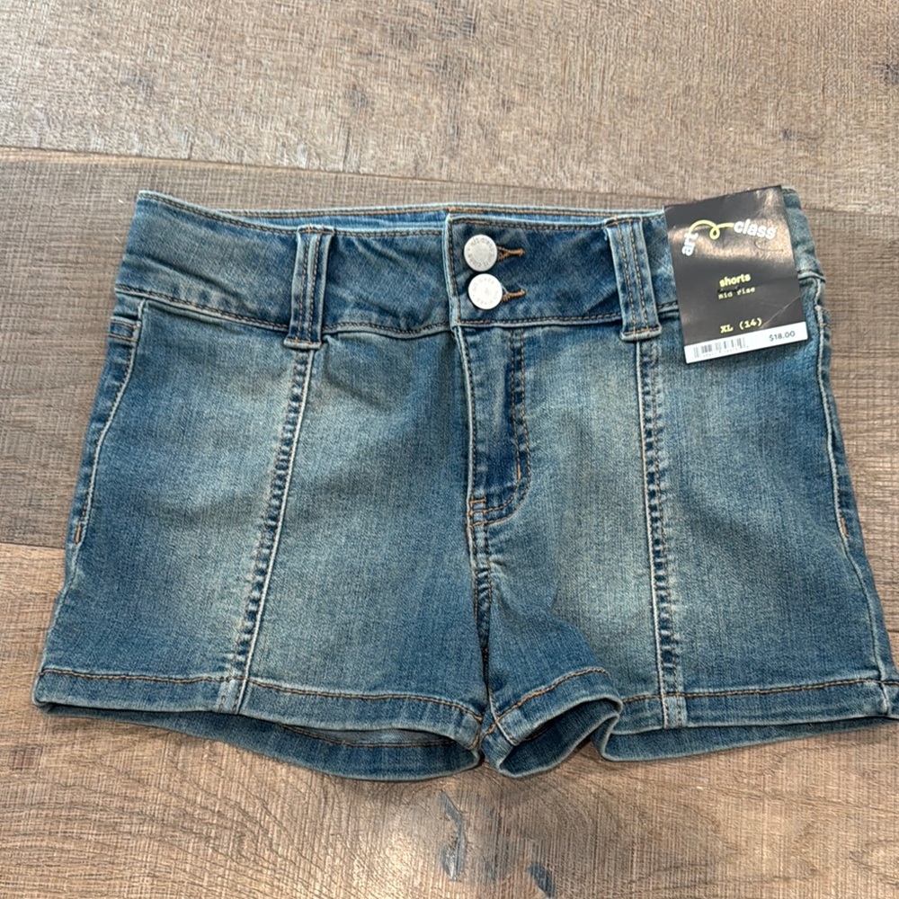 Art Class Blue High-Waisted Denim Shorts
